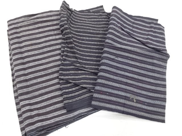 アンティーク　縞木綿はぎれセット